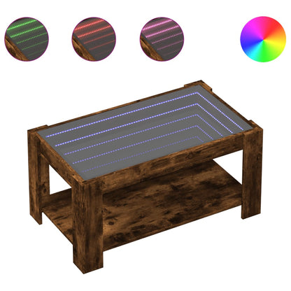 Soffbord Rökfärgad Ek LEDs 93x53x45 cm