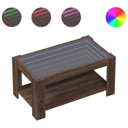 Soffbord Brun Ek LEDs 93x53x45 cm