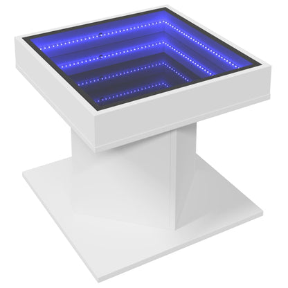 Soffbord Vit LEDs 50x50x45 cm