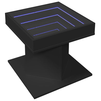 Soffbord Svart LEDs 50x50x45 cm
