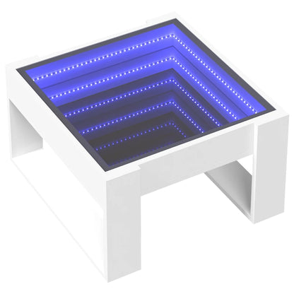 Soffbord Vit med Infinity LEDs 50x53x30 cm