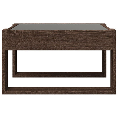 Soffbord Brun Ek med Infinity LEDs 50x53x30 cm