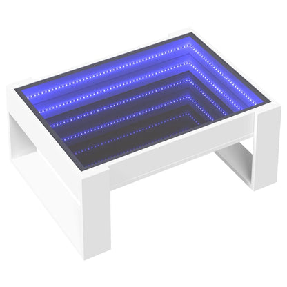 Soffbord Vit med Infinity LEDs 70x53x30 cm