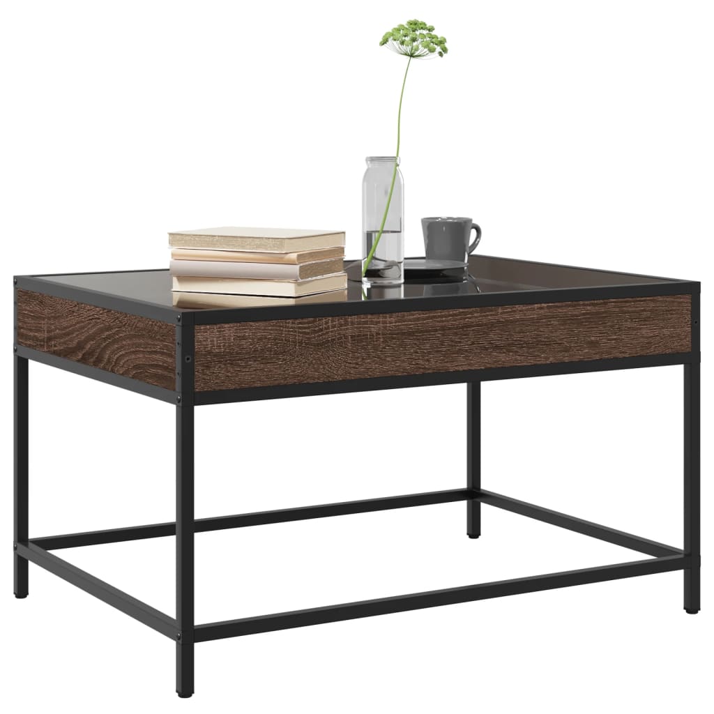 Soffbord Brun Ek med Infinity LEDs 70x50x41 cm