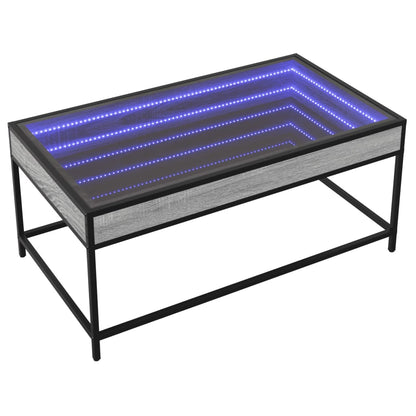 Soffbord Sonoma Grå med Infinity LEDs 90x50x41 cm