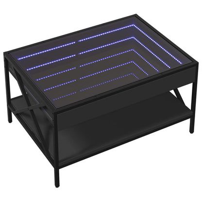 Soffbord Svart med Infinity LEDs 70x50x38 cm