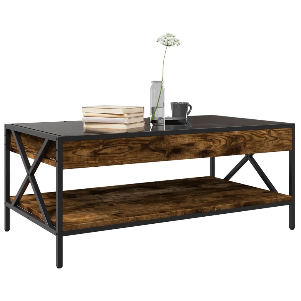 Soffbord Rökfärgad Ek med Infinity LEDs 90x50x38 cm