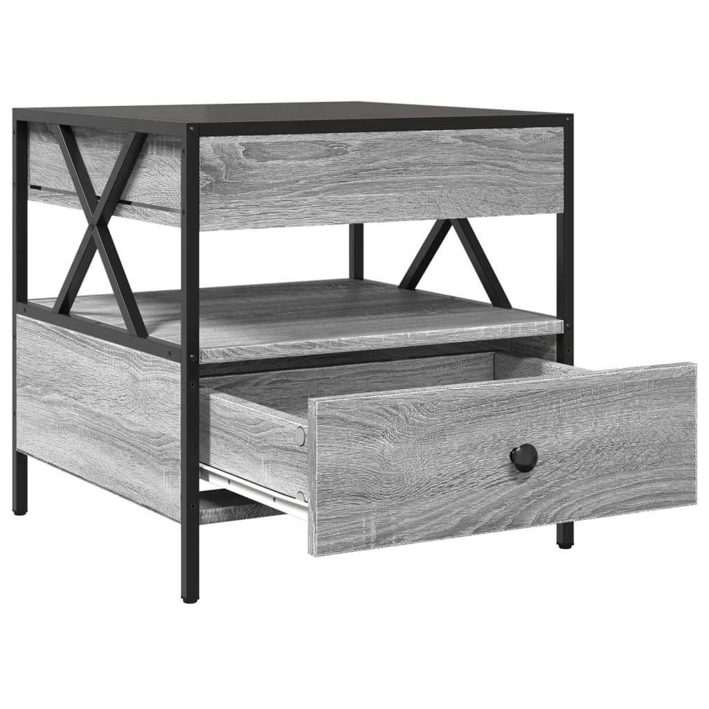 Soffbord Sonoma Grå med Infinity LEDs 50x50x51 cm