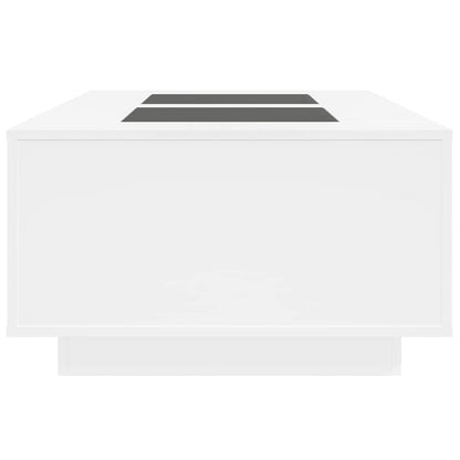 Soffbord Vit med Infinity LEDs 116x69x40 cm