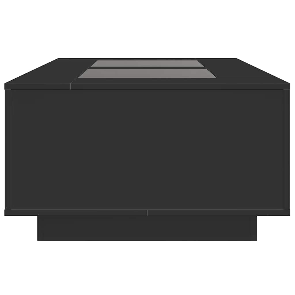 Soffbord Svart med Infinity LEDs 116x69x40 cm