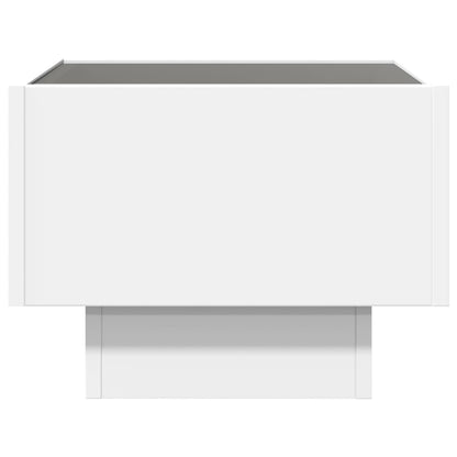 Sängbord Nattduksbord Vit med Infinity LED 40x40x30 cm