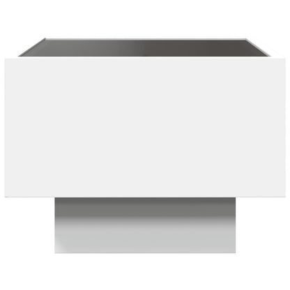 Sängbord Nattduksbord Vit med Infinity LED 40x40x30 cm