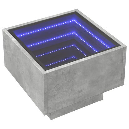 Sängbord Nattduksbord Betonggrå med Infinity LED 40x40x30 cm