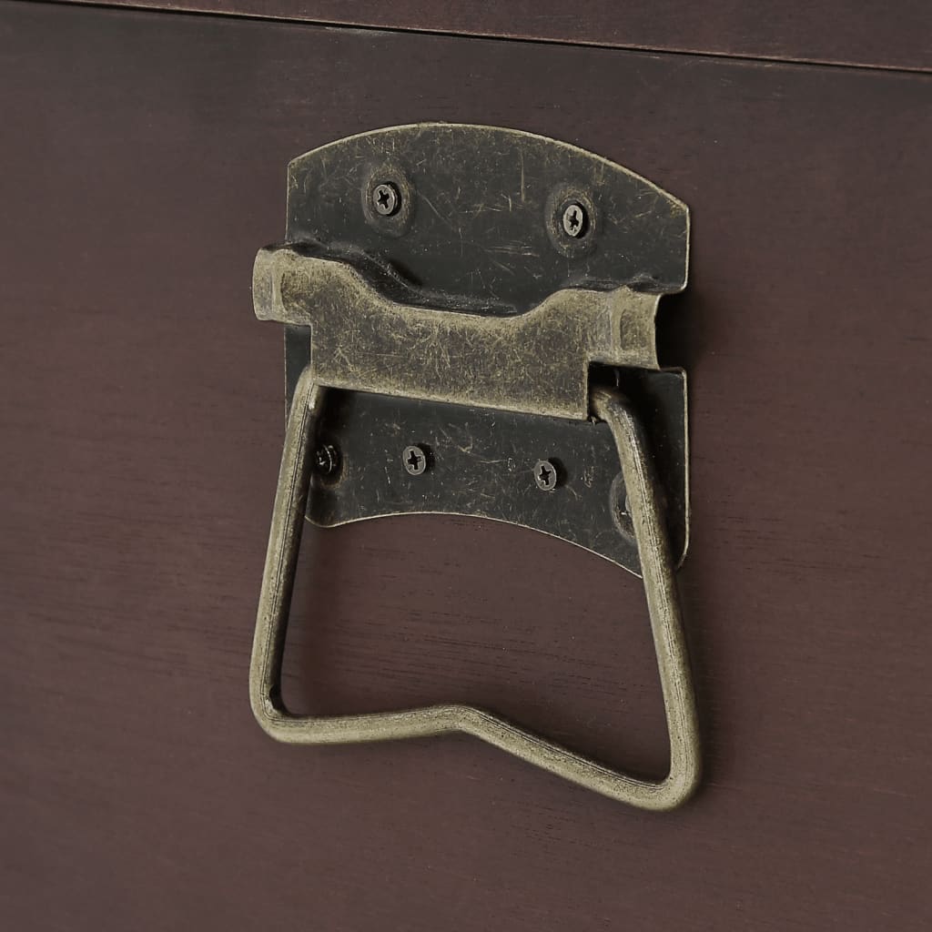 Förvaringskista med spärrar mörkbrun 90x50x39,5 cm plywood