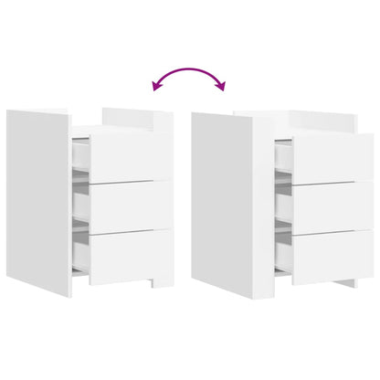 Sängbord Nattduksbord Vit 45x50x65 cm