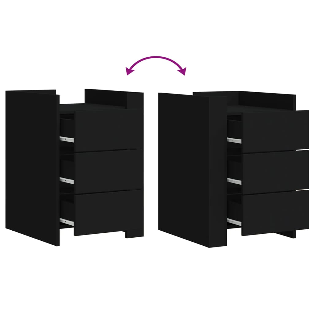 Sängbord Nattduksbord Svart 45x50x65 cm