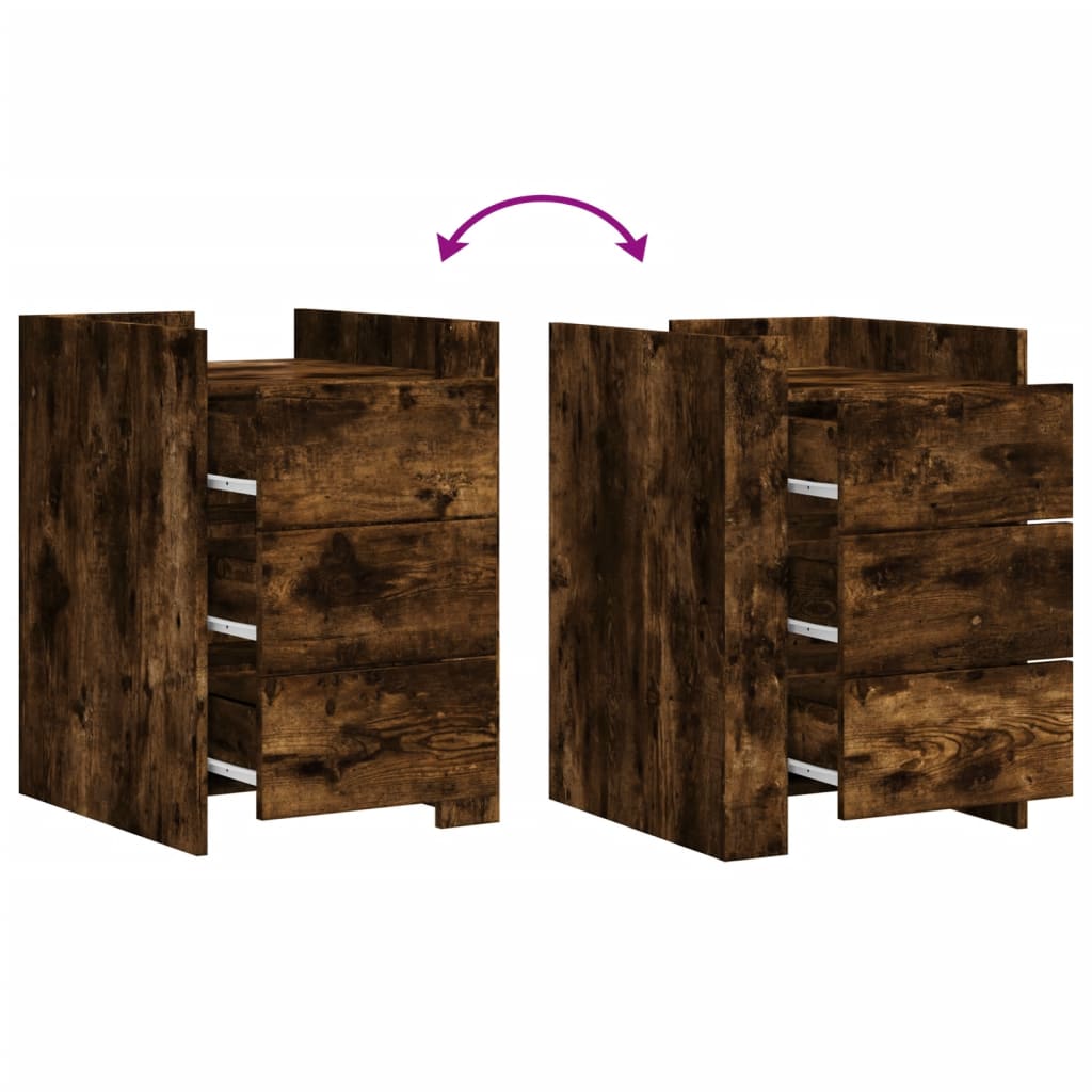 Sängbord Nattduksbord Rökfärgad Ek 45x50x65 cm