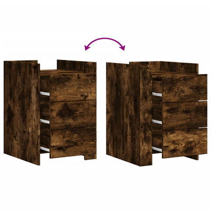 Sängbord Nattduksbord Rökfärgad Ek 45x50x65 cm