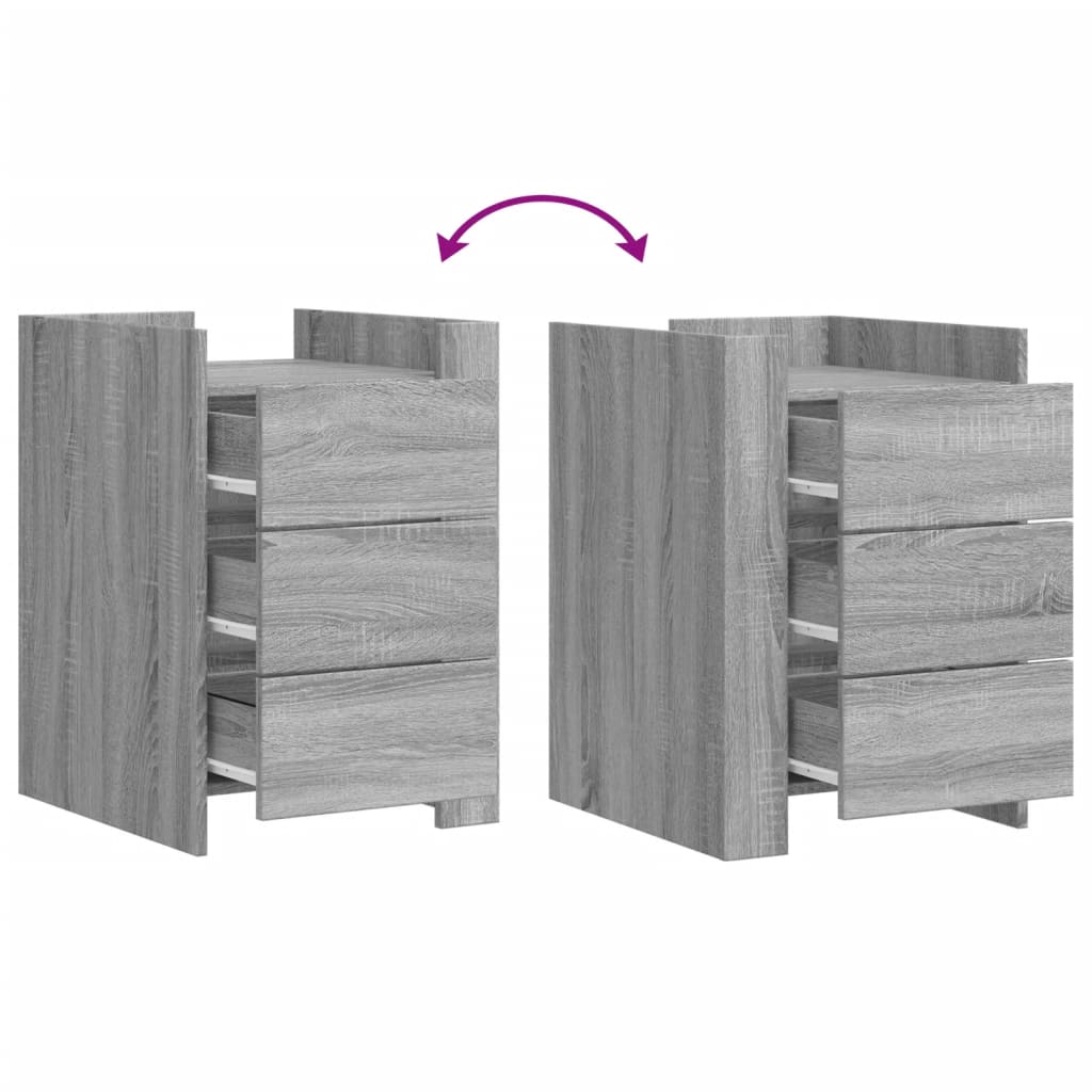 Sängbord Nattduksbord Sonoma Grå 45x50x65 cm