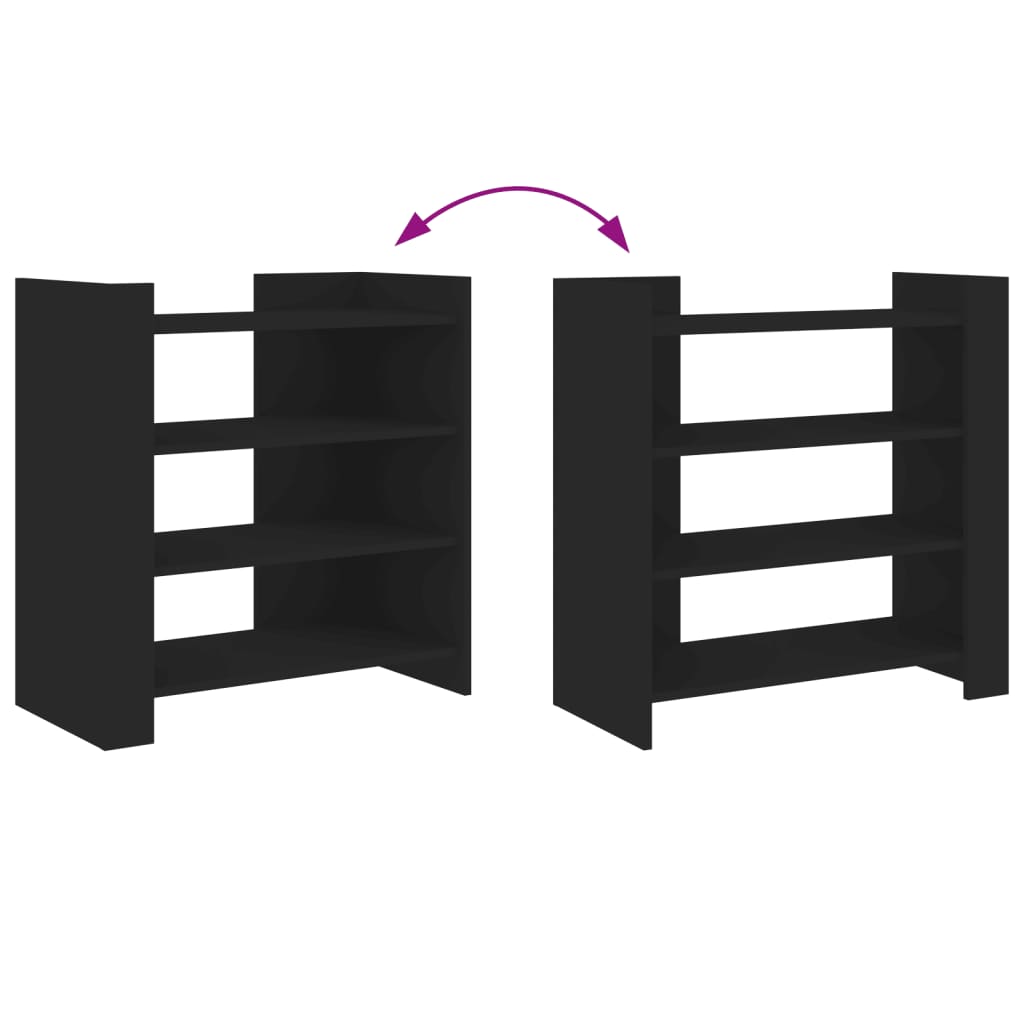 Skänk svart 73,5x35x75 cm konstruerat trä