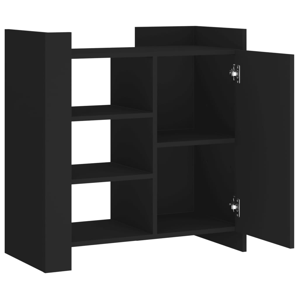 Skänk svart 73,5x35x75 cm konstruerat trä