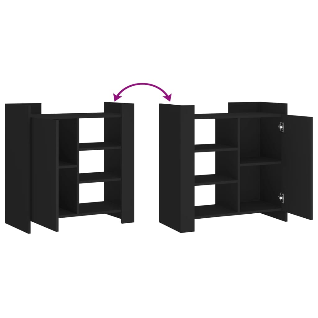Skänk svart 73,5x35x75 cm konstruerat trä