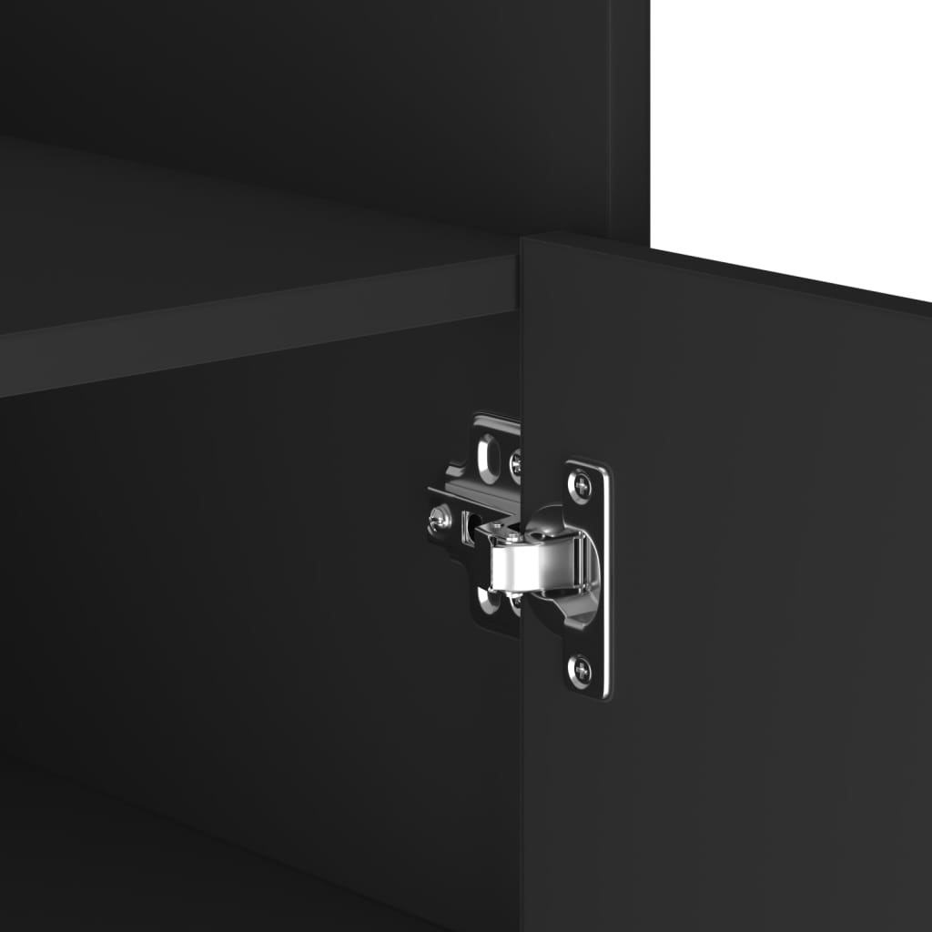 Skänk svart 73,5x35x75 cm konstruerat trä