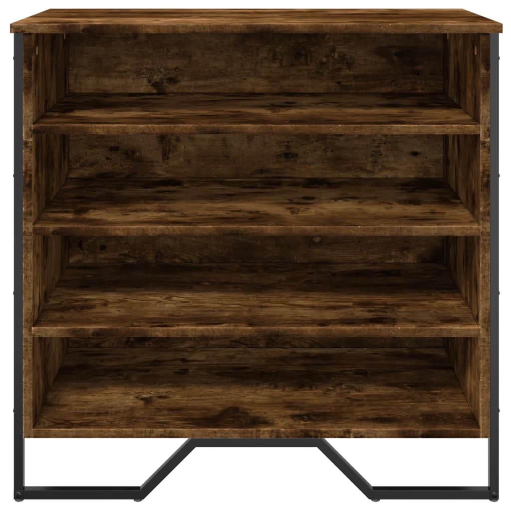 Skoställ Rökfärgad Ek Skoskåp 80x38x78 cm