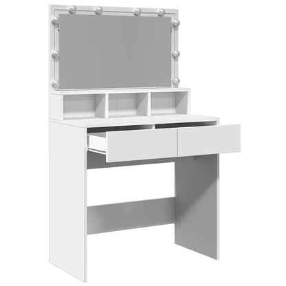 Sminkbord med LED vit 80x41x134,5 cm