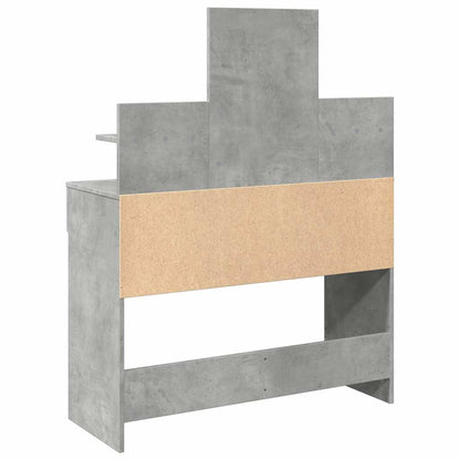 Sminkbord med LED betonggrå 100x40x130 cm