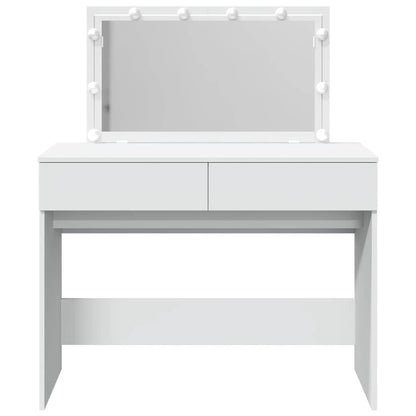 Sminkbord med LED vit 100x40x120 cm