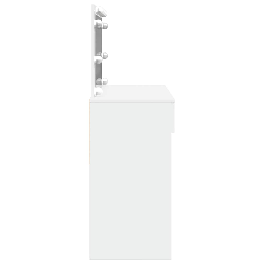 Sminkbord med LED vit 100x40x120 cm