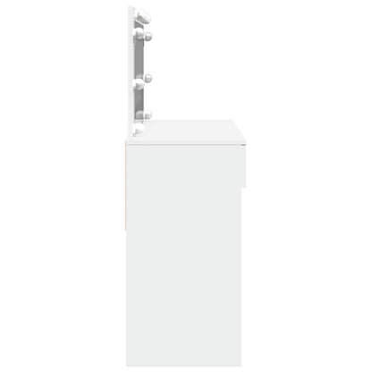 Sminkbord med LED vit 100x40x120 cm