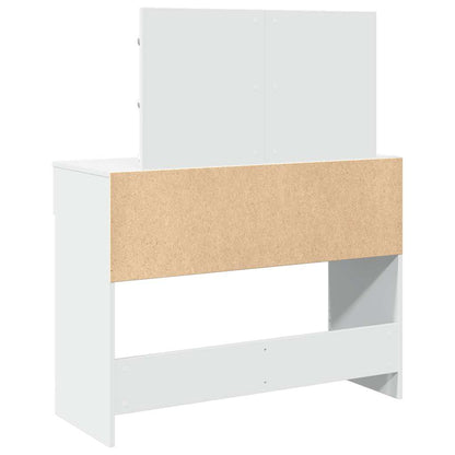 Sminkbord med LED vit 100x40x120 cm