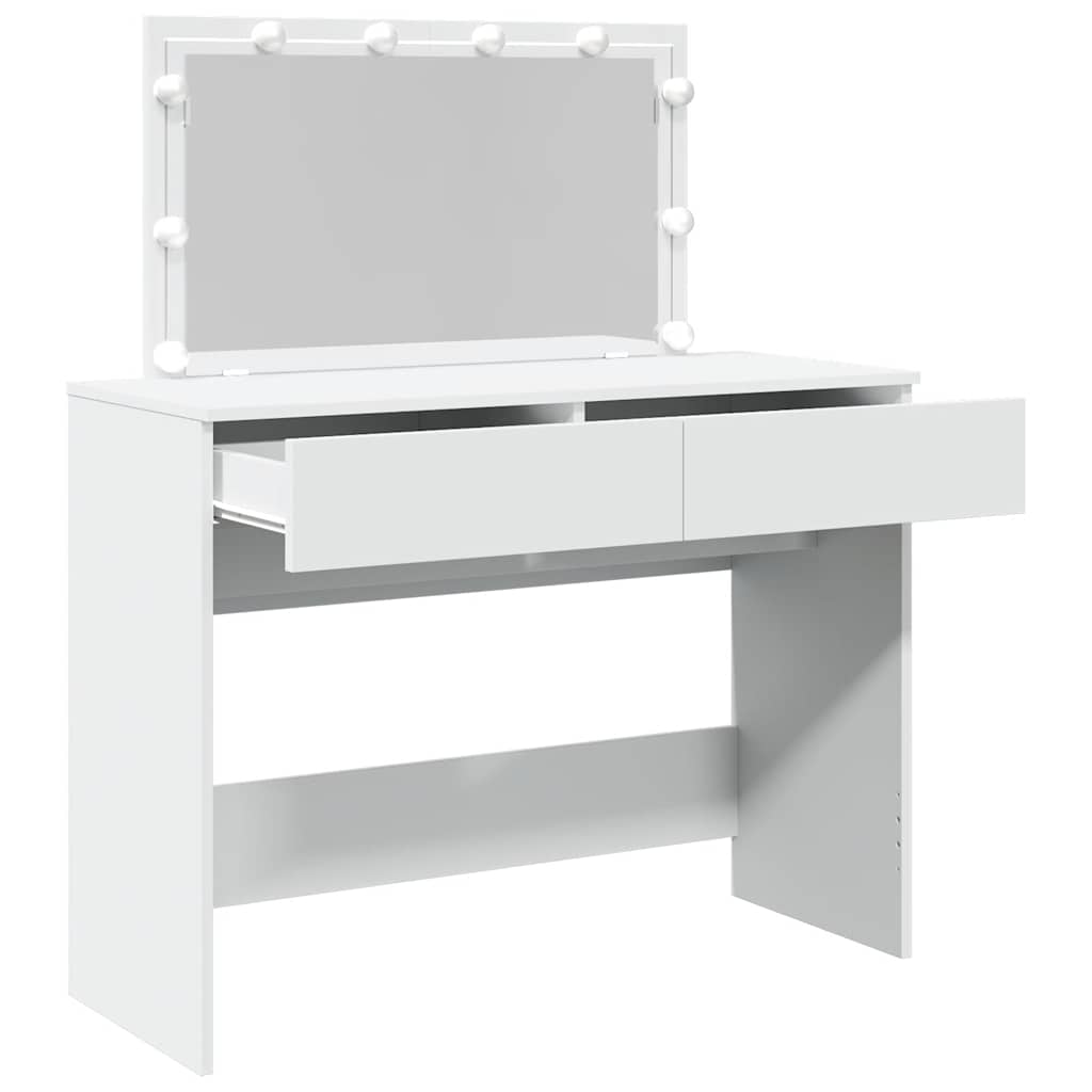 Sminkbord med LED vit 100x40x120 cm