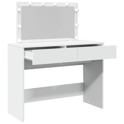 Sminkbord med LED vit 100x40x120 cm