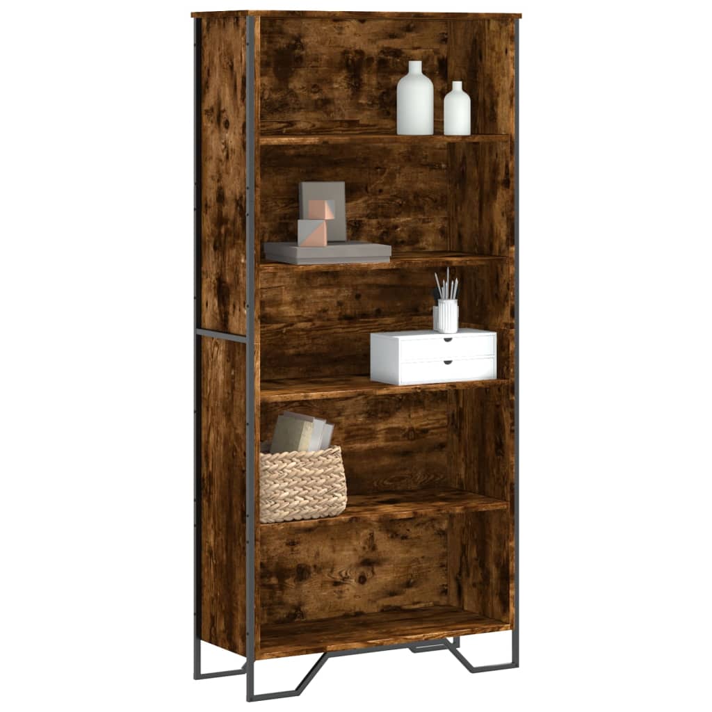 Bokhylla Rökfärgad Ek 80x31x169 cm