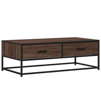 Soffbord Brun Ek 100x50x35 cm och metall