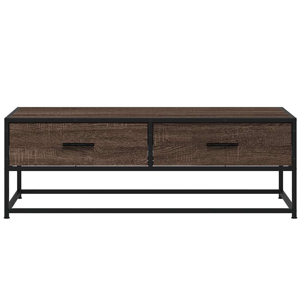 Soffbord Brun Ek 100x50x35 cm och metall