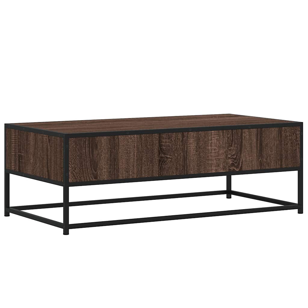 Soffbord Brun Ek 100x50x35 cm och metall