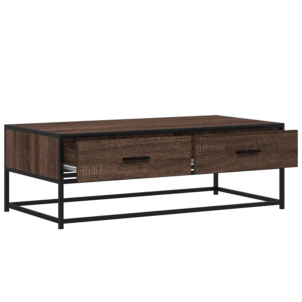 Soffbord Brun Ek 100x50x35 cm och metall
