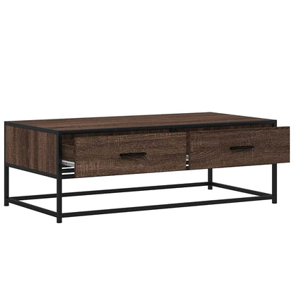 Soffbord Brun Ek 100x50x35 cm och metall