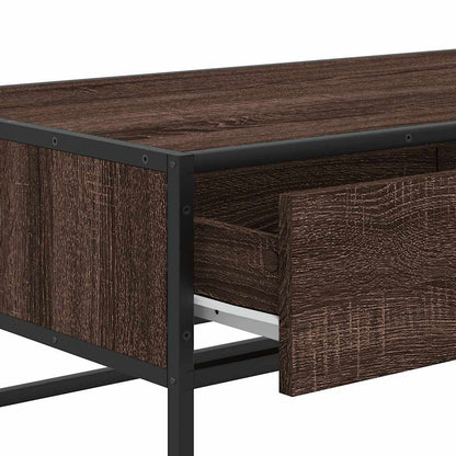 Soffbord Brun Ek 100x50x35 cm och metall