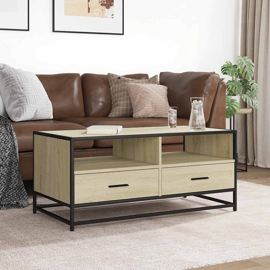 Soffbord Sonoma Ek 100x50x45 cm metall