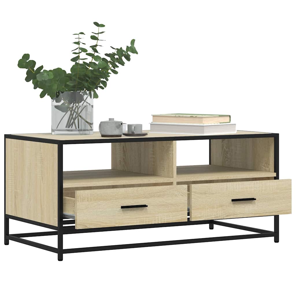 Soffbord Sonoma Ek 100x50x45 cm metall