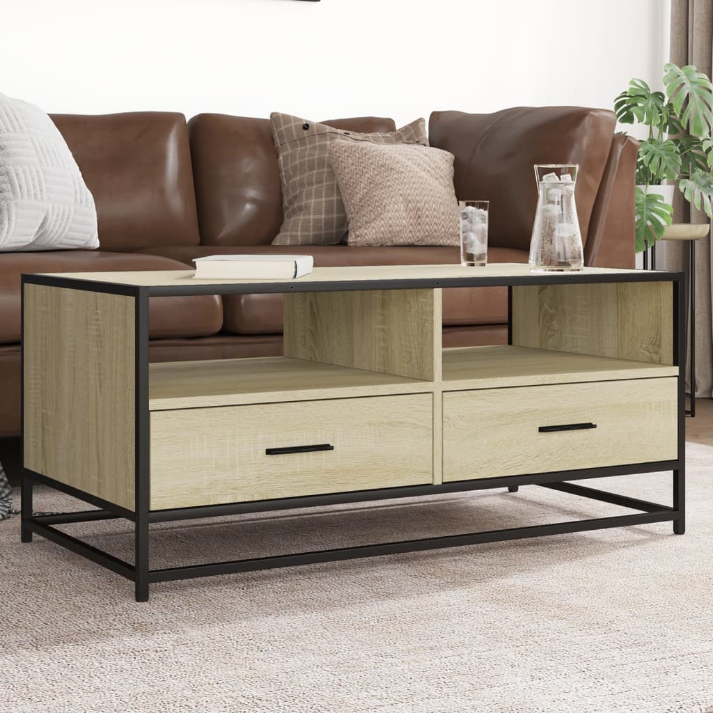 Soffbord Sonoma Ek 100x50x45 cm metall