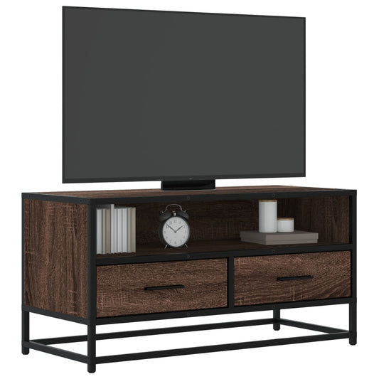 TV-Möbel Brun TV-Bänk 80x34,5x40 cm och metall