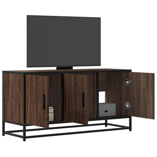 TV-Möbel Brun Ek TV-Bänk 100x35x50 cm och metall