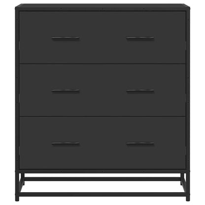 Skänk svart 68x35x76 cm konstruerat trä och metall