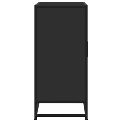 Skänk svart 68x35x76 cm konstruerat trä och metall